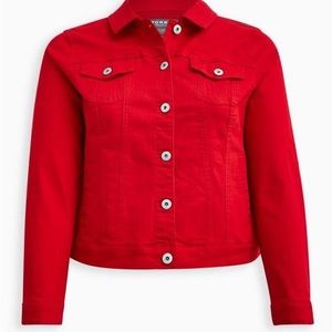 Torrid Ruby Red Denim Trucker Jacket